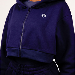 Sweat-shirts à capuche zippés pour femmes, sur mesure, faible MOQ, vente en gros, OEM, marque privée, streetwear en polaire, sweat-shirts à capuche zippés pour femmes - Product Image 3