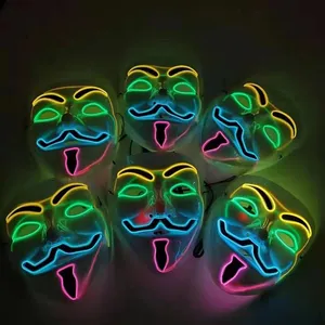 Máscaras de fiesta de Halloween de cara completa, de diseño, Led, a la moda, PVC, Dizital, luz Led