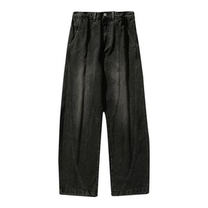 กางเกงยีนส์ทรงแบ็กกี้วินเทจของผู้ชายกางเกงยีนส์ทรงหลวมใส่สบายผ้ายืดแบบคลาสสิก - Product Image 1