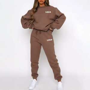 PromotionHigh Quality Private Label Blank Sweatsuits Women Crop Top Jogger Tracksuit Jogger Sweatpants and <b>Hoodie</b> Set Women - Product Image 1