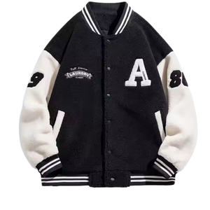 2025 hiver personnalisé en gros luxe épais polaire laine cuir basket-ball Letterman Varsity veste femmes et hommes - Product Image 4