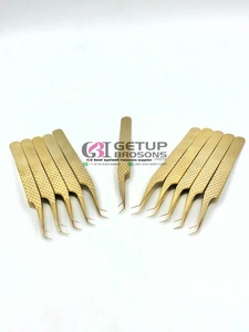 Pince à épiler pour extensions de cils en acier inoxydable de haute qualité, à dents diamantées, 45 degrés, couleur personnalisée, anti-magnétique - Product Image 5