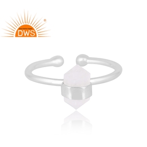 Nueva Venta de anillo de piedras preciosas de Luna arcoíris Natural de plata esterlina, joyería de diseño personalizado para mujer, regalo para ella - Product Image 3