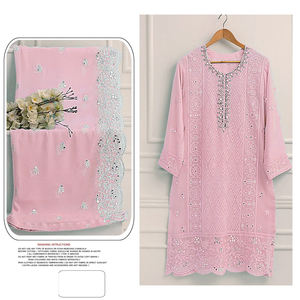 Traje Palazzo paquistaní estilo Bollywood con vestido de red suave bordado para colección de bodas - Product Image 4