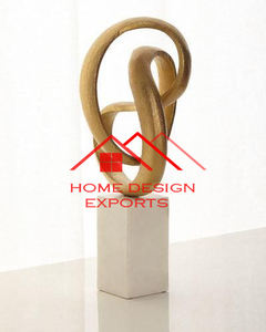 Escultura de Hoja de Palmera de Aluminio con Acabado Dorado para Decoración de Mesa de Centro en Hogar u Oficina - Product Image 2