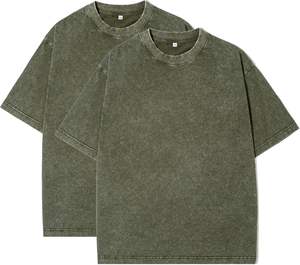 2025 camisetas de cuello redondo de verano para hombres 100% algodón estilo de hombro caído de gran tamaño con patrones impresos en 3D Vintage de punto y en blanco - Product Image 1