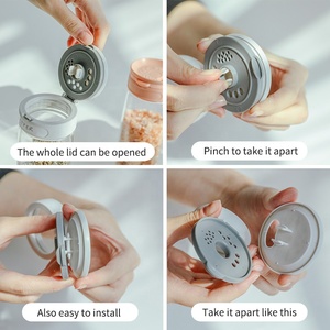 2026 New Lazy Susan Mini Glass Stackable <strong>Rotating</strong> Dustproof <strong>Spice</strong> Jar Set <strong>Rack</strong> for Kitchen Party Use - Product Image 3