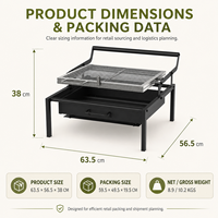 Barbecue à charbon de bois pliable breveté en acier inoxydable avec grille rotative, personnalisable OEM, vente en gros