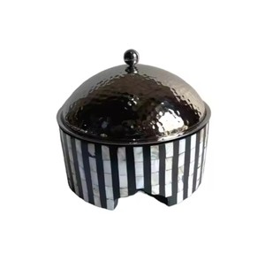 Dernier arrivage Casserole de buffet de mariage pour traiteur marmite acier et perle nouvelle collection de matériaux métalliques pour événements - Product Image 2