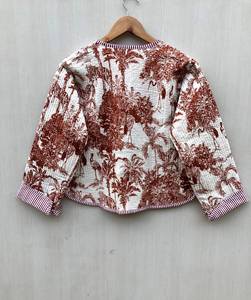 Chic manteau d'hiver pour femmes TNT tissu veste courte détachable Suzani broderie matelassé imprimé coton remplissage bouton solide - Product Image 2