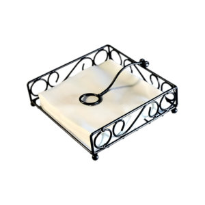 Servilletero decorativo de alambre de metal negro para Cocina, Restaurante, hogar, precio asequible de la India - Product Image 1
