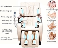 Sillón de Masaje de Cuerpo Completo con Gravedad, Masaje Shiatsu, Reclinable, con Estiramiento Tailandés, Escaneo Corporal, Rodillos para Pies, Soporte para Teléfono, Conveniente