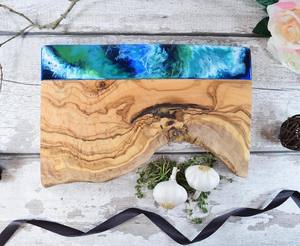 Planche à découper en bois d'acacia de haute qualité avec planche à découper en résine époxy de rivière planche à fromage en bois - Product Image 6