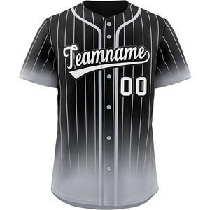 Camiseta de béisbol con botones de Hip Hop a rayas personalizada OEM, diseño transpirable del fabricante de Pakistán para equipos de clubes - Product Image 4
