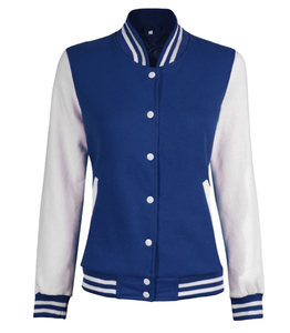 Dernière conception de veste universitaire personnalisée en laine haut de corps en cuir à manches de baseball respirant Standard grande taille vestes pour femmes - Product Image 1