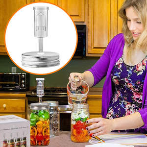 70mm 86mm boca pequeña completa Mason Jar fermentación Pickle Sauerkraut Making Kit Kimchi contenedor Airlock tapas pesos Tamper - Product Image 4