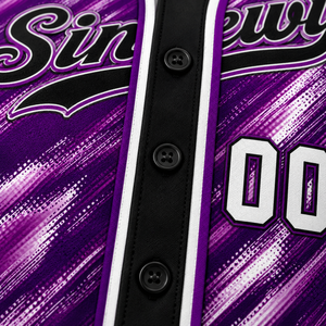 Camiseta de Béisbol para Hombre, Color Morado, Sublimada, Manga Corta, Absorbe la Humedad, Corte Regular, para Todas las Temporadas - Product Image 5