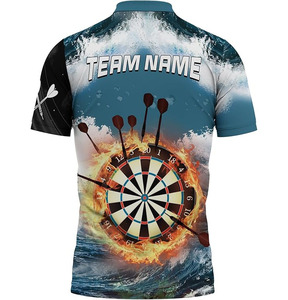 Camiseta de dardos personalizada con diseño de tu propia camiseta de dardos personalizada con botones de equipo para hombre, jersey de dardos de poliéster 100% - Product Image 3