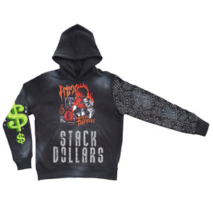 Sweat à capuche zippé pour homme en molleton mélangé de coton, délavé à l'acide, couleur unie, grande taille, coupe oversize, poche kangourou, grammage lourd - Product Image 1