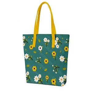 Couleur grise 100% coton naturel grande capacité en gros texte impression Sublimation voyage mode Gots certificat dames sac à bandoulière - Product Image 3