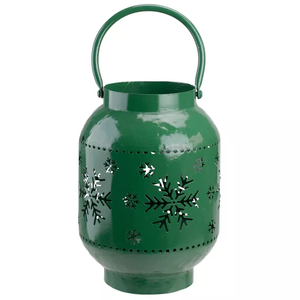Handmade Green Metal Snowflakes Design Hanging <b>Tea</b> <b>Light</b> Holder For Christmas Decor - Product Image 4
