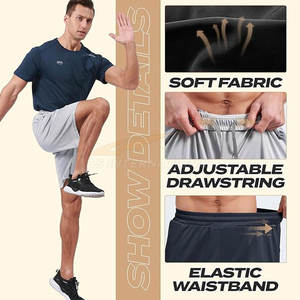 Short de gymnastique athlétique pour homme Short d'entraînement respirant à séchage rapide Poches Basketball Course à pied Entraînement Vêtements de sport décontractés - Product Image 2