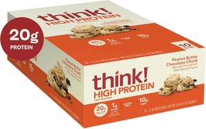 think! Protein <b>Bars</b>, High Protein Snacks, Gluten Free, High Fiber, Peanut Butter Chocolate Chunk, 10 Count - Product Image 3