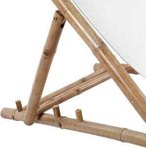 Chaise longue pliable en rotin et bambou Design léger et relaxant pour l'extérieur, la plage ou le jardin - Product Image 5