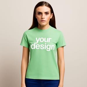 เสื้อยืดแบบบางกระชับเป็นมิตรกับสิ่งแวดล้อมพิมพ์ลายกำหนดเองเครื่องปักลาย3D สไตล์ปากีสถานประเดิมผ้าทอเฮอร์ริงโบน - Product Image 3