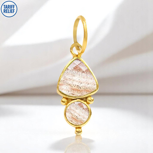 Nouveauté argent Sterling cuivre infusé trillion de pierres précieuses bijoux plaqué or breloque offre limitée en vrac pendentifs en gros - Product Image 1