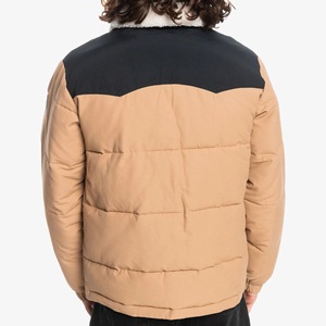 Winter Outdoor Men's Canvas Stand Collar Front Logo Puffer Jacket Breathable Eco-Friendly <b>Windproof</b> Quick Dry Low Price - Product Image 2