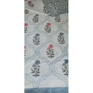 100% Cotton <b>Double</b> <b>King</b> <b>Size</b> Hand Block Print <b>Bed</b> Sheets From Jaipur - Product Image 3