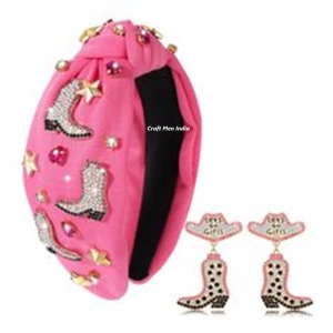 Sweet Vintage Simple <b>Ladies</b> Pearl Handmade Beaded Craft Men India 53cm Party Birthday <b>Headband</b> - Product Image 5