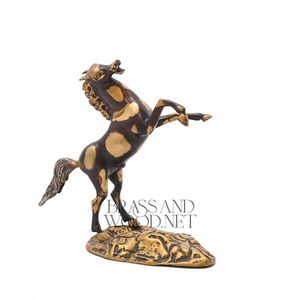 รูปปั้นทองเหลืองเลี้ยงม้าสุดหรูด้วยสำเนียงทองรายละเอียดที่ทำด้วยมือเป็นสัญลักษณ์ของความแข็งแรงความสง่างามและเสรีภาพ - Product Image 3