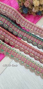 Robes de mariée de luxe avec bordure en dentelle voilée brodée, bordure scintillante personnalisée, accessoire de vêtement de haute qualité en gros - Product Image 2