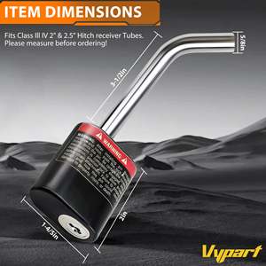 Vypart J-Shape Trailer Hitch Receiver Lock with 5/8 Dia Pin for Class III/IV 2 2-1/2 Truck Trailers - Product Image 2