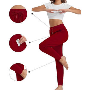 Wholesale Women Fleece Trouser Winter Drawstring High Waist Wide Leg Anti-Static Casual OEM Custom Printed Pants - Product Image 3