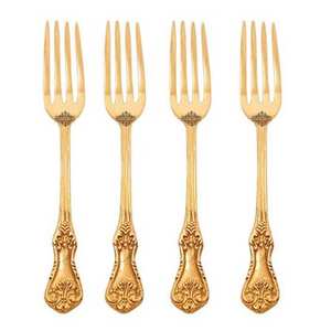 Custom Kitchenware Dinnerware <b>Fork</b> Mirror Polished Brass and Wood Best Finish Cutlery for Tabletop Use - Product Image 4
