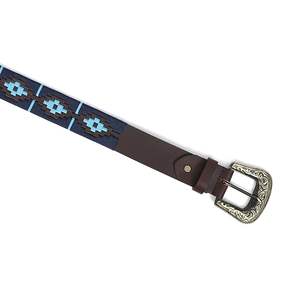 Ceinture de polo de style argentin avec coutures complexes et bracelet en cuir marron foncé Conception de ceinture unisexe classique et élégante OEM - Product Image 2