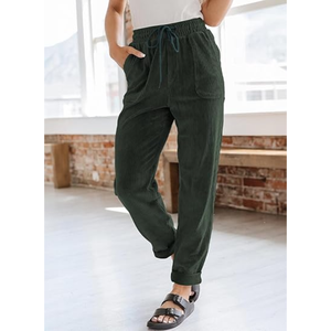 <b>Women</b> <b>Trouser</b> Casual Drawstring Waist <b>Women's</b> <b>Trousers</b> at Cheap Price High-street Pant New Latest Wholesale - Product Image 2