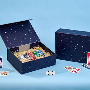 Boîte cadeau bleue avec couvercle-boîte cadeau magnétique-boîtes-cadeaux Galaxy pour cadeaux, fête d'anniversaire, vacances, Noël-grand étoilé - Product Image 5