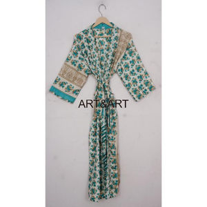 ชุดกิโมโนพิมพ์ลายผ้าไหม100% สำหรับผู้หญิงเสื้อคลุมผ้านิ่มระบายอากาศได้ดีปรับแต่งสีได้สำหรับฤดูใบไม้ผลิฤดูร้อนฤดูใบไม้ร่วง - Product Image 4