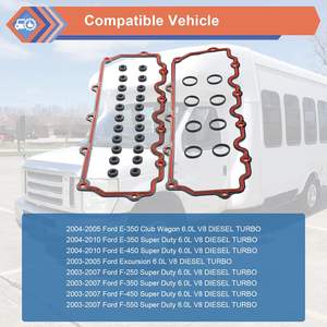 VS50691R üst alt Powerstroke dizel vana kapak contası Set için 2003-2010 Ford F250 F450 F450 F550 E350 E450 gezi 6.0L - Product Image 2