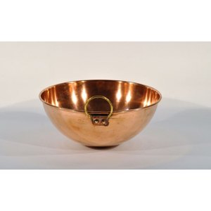 Frutero de metal pulido de cobre, cuenco mezclador de vajilla de forma redonda de alta calidad con asas de metal a buen precio - Product Image 3