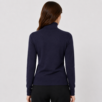 Pull en tricot personnalisé pour femmes, col haut, extensible, à manches longues, coupe ajustée, pour l'hiver