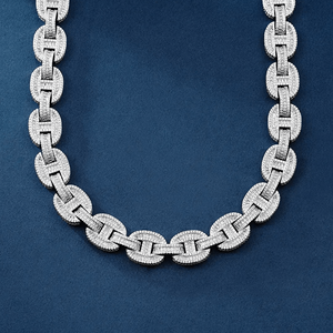 Cadena Cubana de Latón Plateado de Alto Brillo con Diamantes, Unisex, Estilo Hip Hop Urbano, Certificado IGI, Collar de Regalo Ice Legacy - Product Image 4