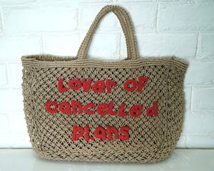 2025 Eco-Chic Bohemian Yute Crochet Tote Bags Alta calidad Compras diarias Patrón de letras coloridas Tendencia Diseño de moda - Product Image 6