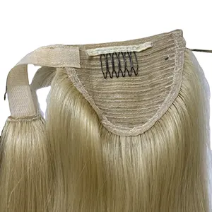 Fast Shipping Hot Sale Raw Virgin Hair Extension Vendor Natural Black Blonde 613 Brown Brazilian Peruvian Human Hair Ponytails