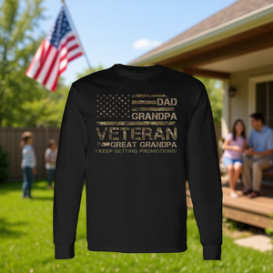 T-shirt a maniche lunghe con bandiera USA per papà, nonno, veterano, nonno nonno, per la festa del papà - Product Image 3