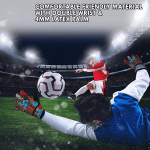 Gants de gardien de but de football professionnels de nouvelle conception, en cuir respirant, protection des doigts, fermeture à boucle et crochet pour enfants et adultes - Product Image 5